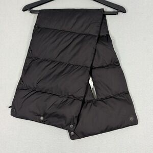 Lululemon Scarf Womens OS Black Wunder Puff Scarf Puffer Down Quilted Snap Warm